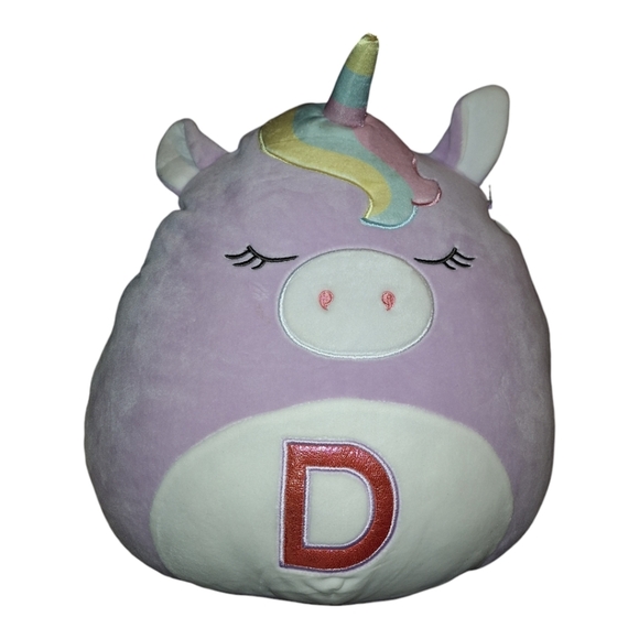 Squishmallow unicorn with capital "D" NWT Purple - Picture 1 of 3